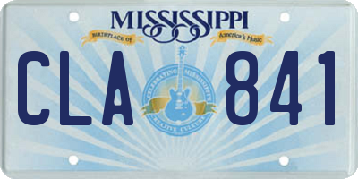 MS license plate CLA841