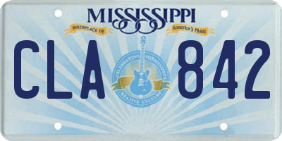 MS license plate CLA842