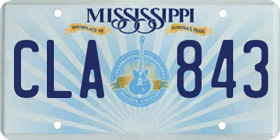 MS license plate CLA843