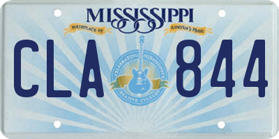 MS license plate CLA844
