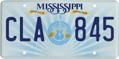 MS license plate CLA845
