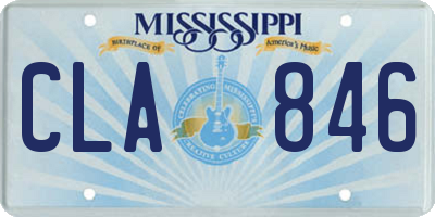 MS license plate CLA846