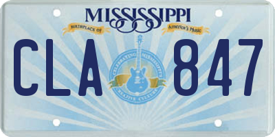 MS license plate CLA847