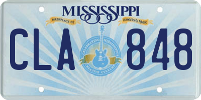 MS license plate CLA848