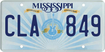 MS license plate CLA849