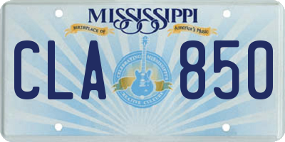 MS license plate CLA850