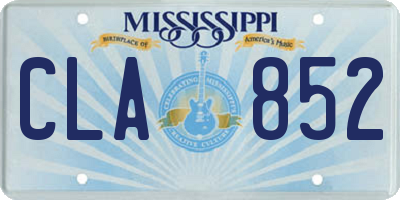 MS license plate CLA852