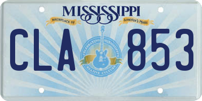 MS license plate CLA853