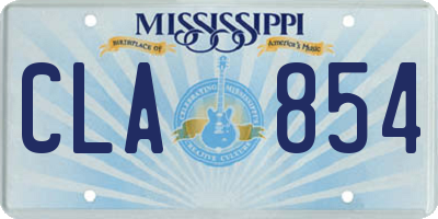 MS license plate CLA854