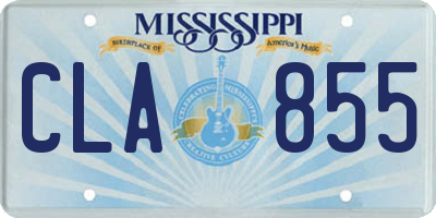 MS license plate CLA855