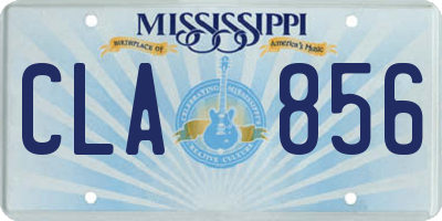 MS license plate CLA856