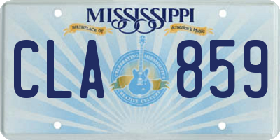 MS license plate CLA859