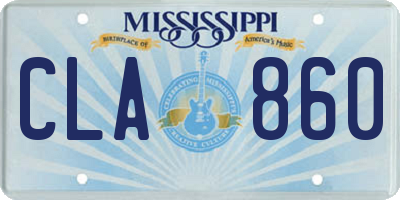 MS license plate CLA860
