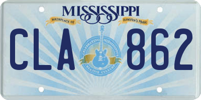 MS license plate CLA862