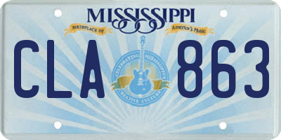 MS license plate CLA863