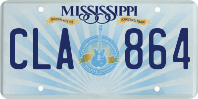 MS license plate CLA864