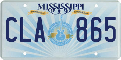 MS license plate CLA865