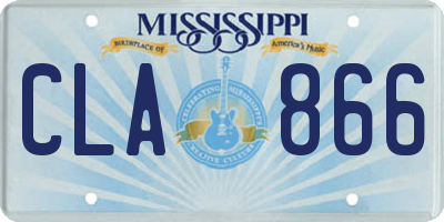 MS license plate CLA866