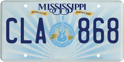 MS license plate CLA868