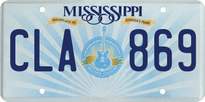 MS license plate CLA869