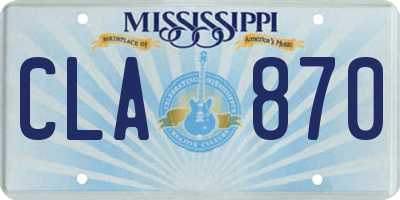MS license plate CLA870
