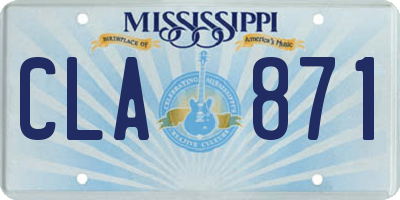 MS license plate CLA871