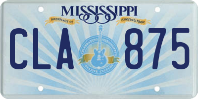 MS license plate CLA875