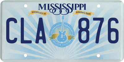 MS license plate CLA876