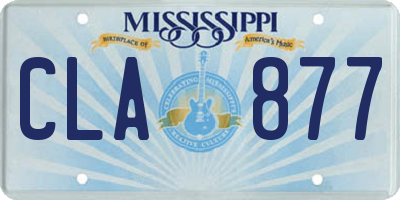 MS license plate CLA877