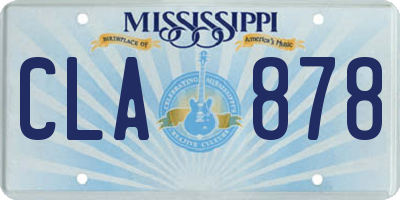 MS license plate CLA878