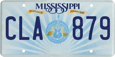 MS license plate CLA879