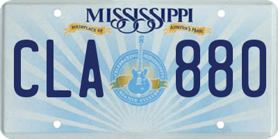 MS license plate CLA880