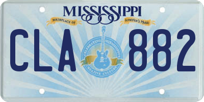 MS license plate CLA882