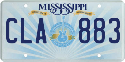 MS license plate CLA883