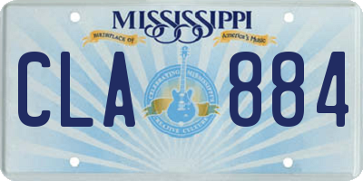 MS license plate CLA884