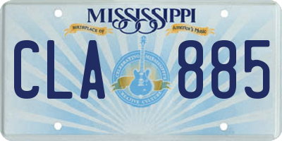 MS license plate CLA885