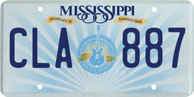 MS license plate CLA887