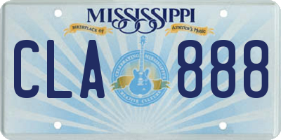 MS license plate CLA888