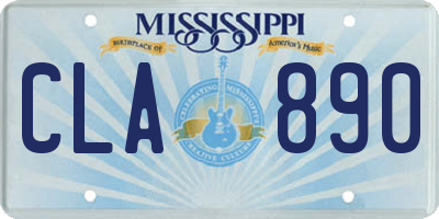 MS license plate CLA890