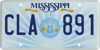 MS license plate CLA891