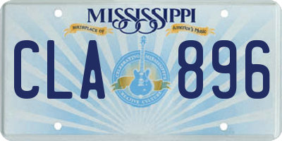 MS license plate CLA896