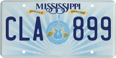MS license plate CLA899