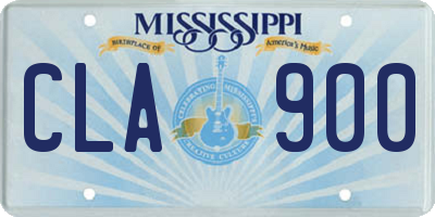 MS license plate CLA900