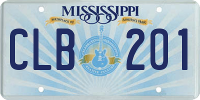 MS license plate CLB201