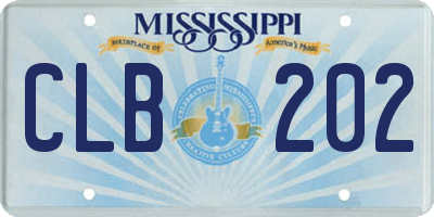 MS license plate CLB202