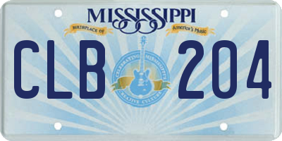 MS license plate CLB204
