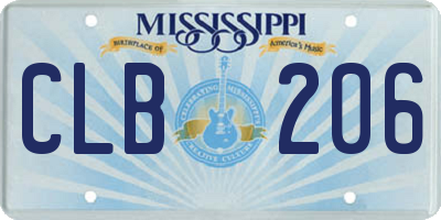 MS license plate CLB206