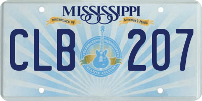 MS license plate CLB207