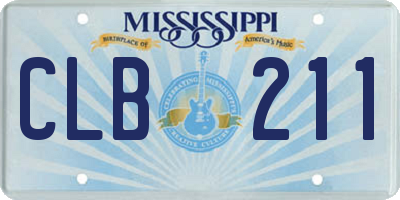 MS license plate CLB211