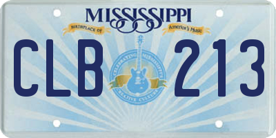 MS license plate CLB213